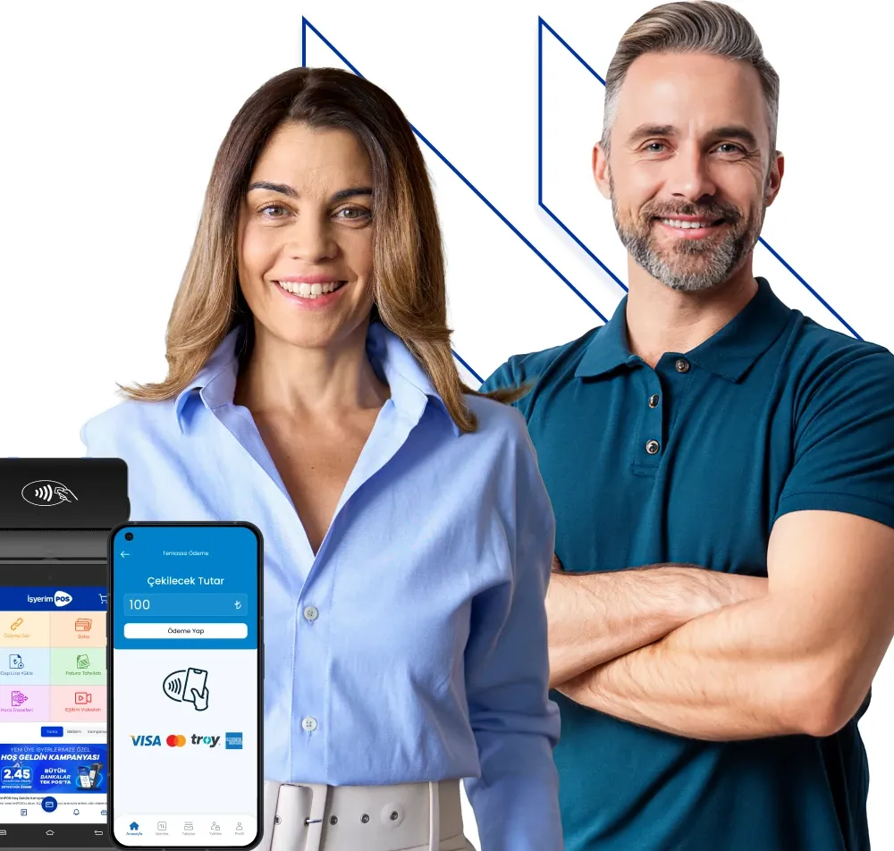 POS cihazı ve mobil uygulamayla ödeme alan iki işletme sahibi