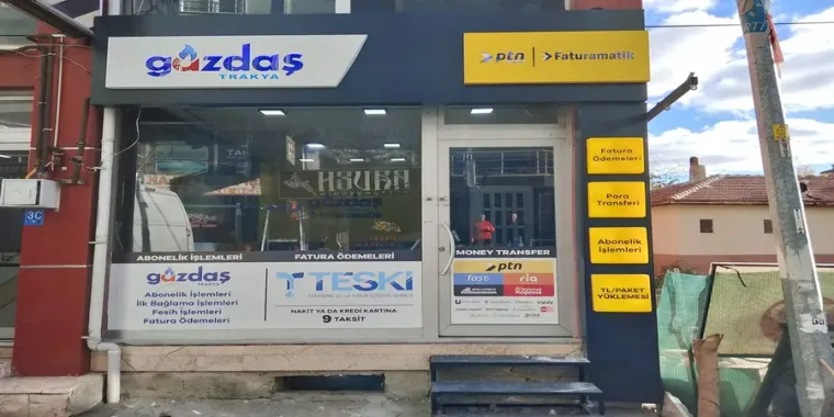 PTN ve Faturamatik tabelalı temsilci mağazası — Tekirdağ
