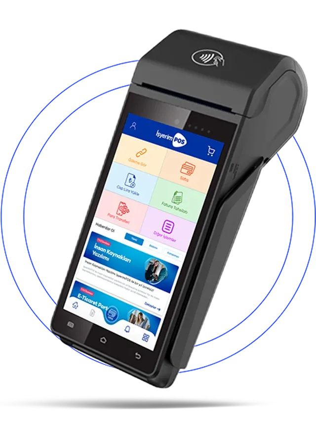 İşlem menüsü açık VUK507 onaylı Android POS cihazı